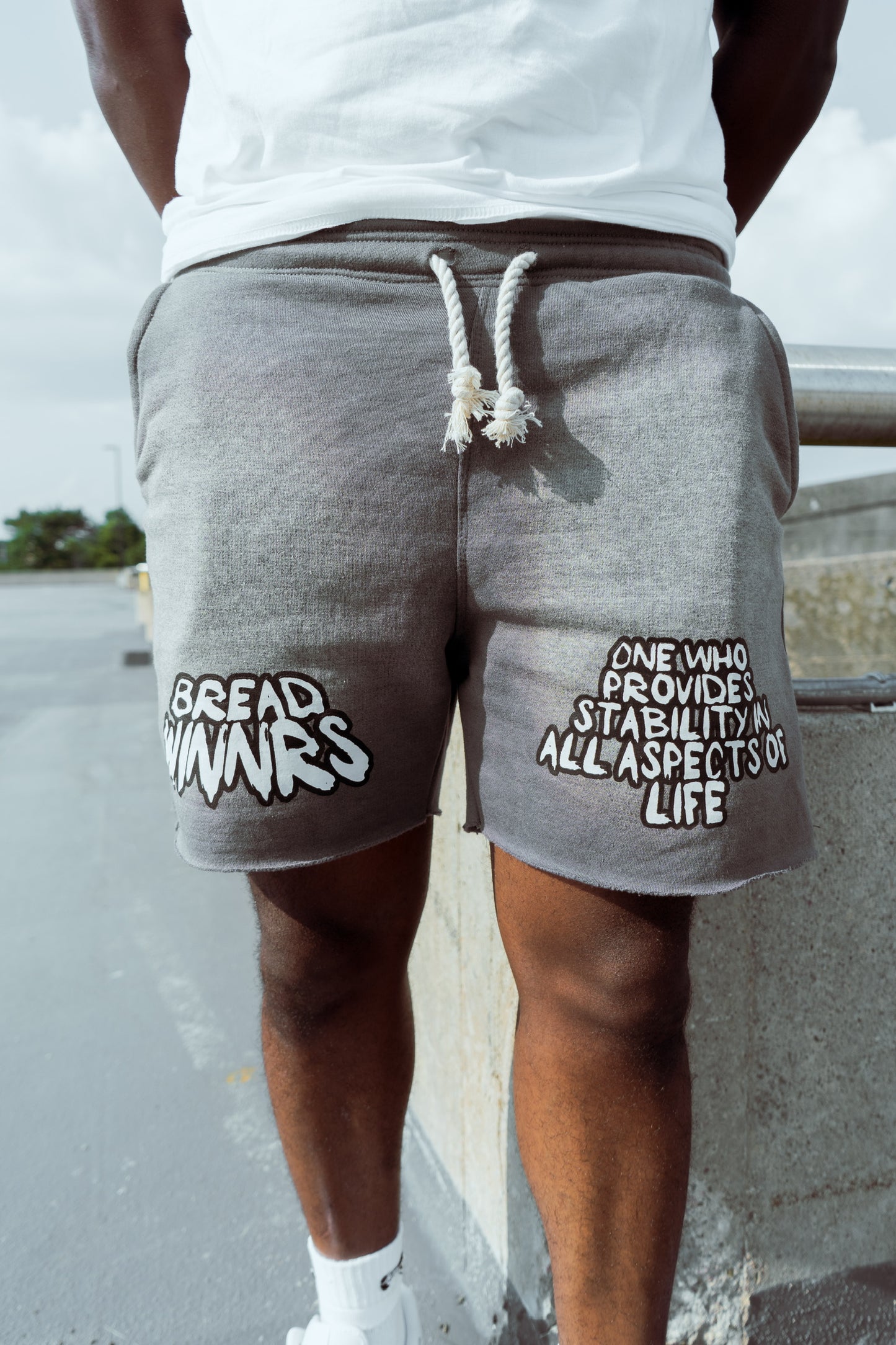 Grey Acid Wash Shorts