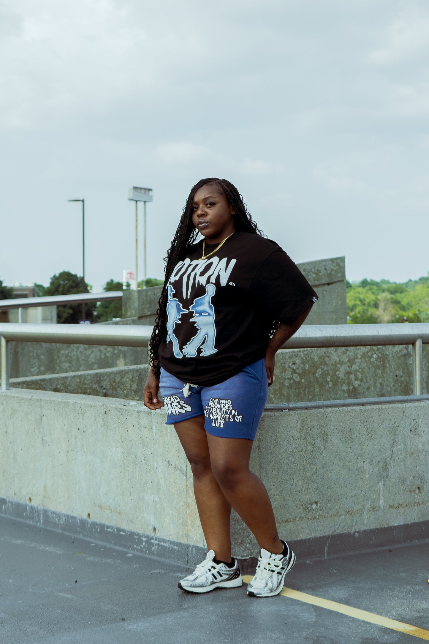 Blue Acid Wash Shorts