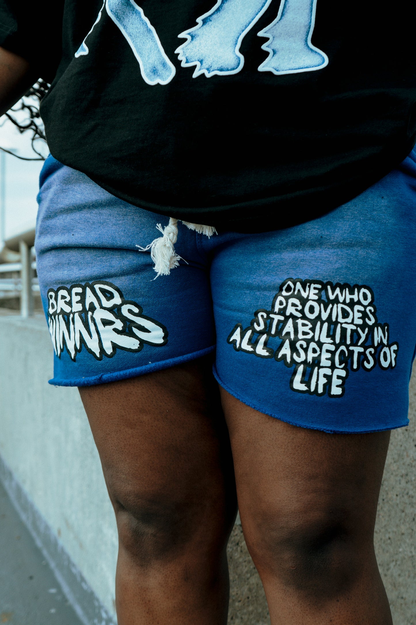 Blue Acid Wash Shorts