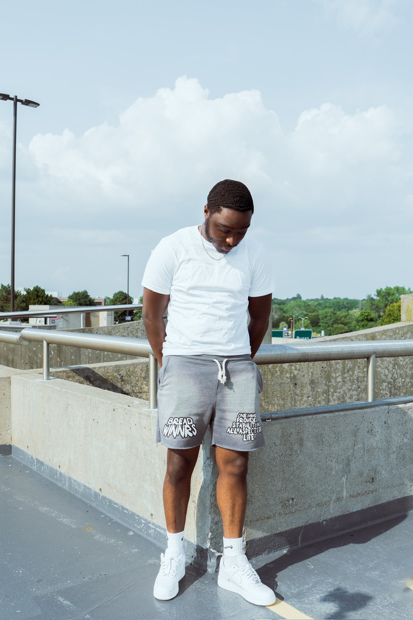 Grey Acid Wash Shorts