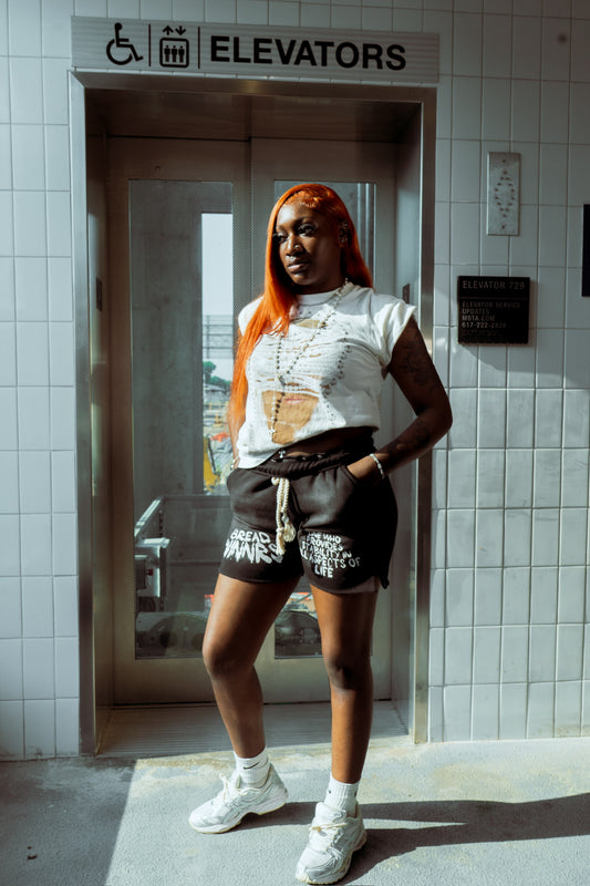 Black Acid Wash Shorts