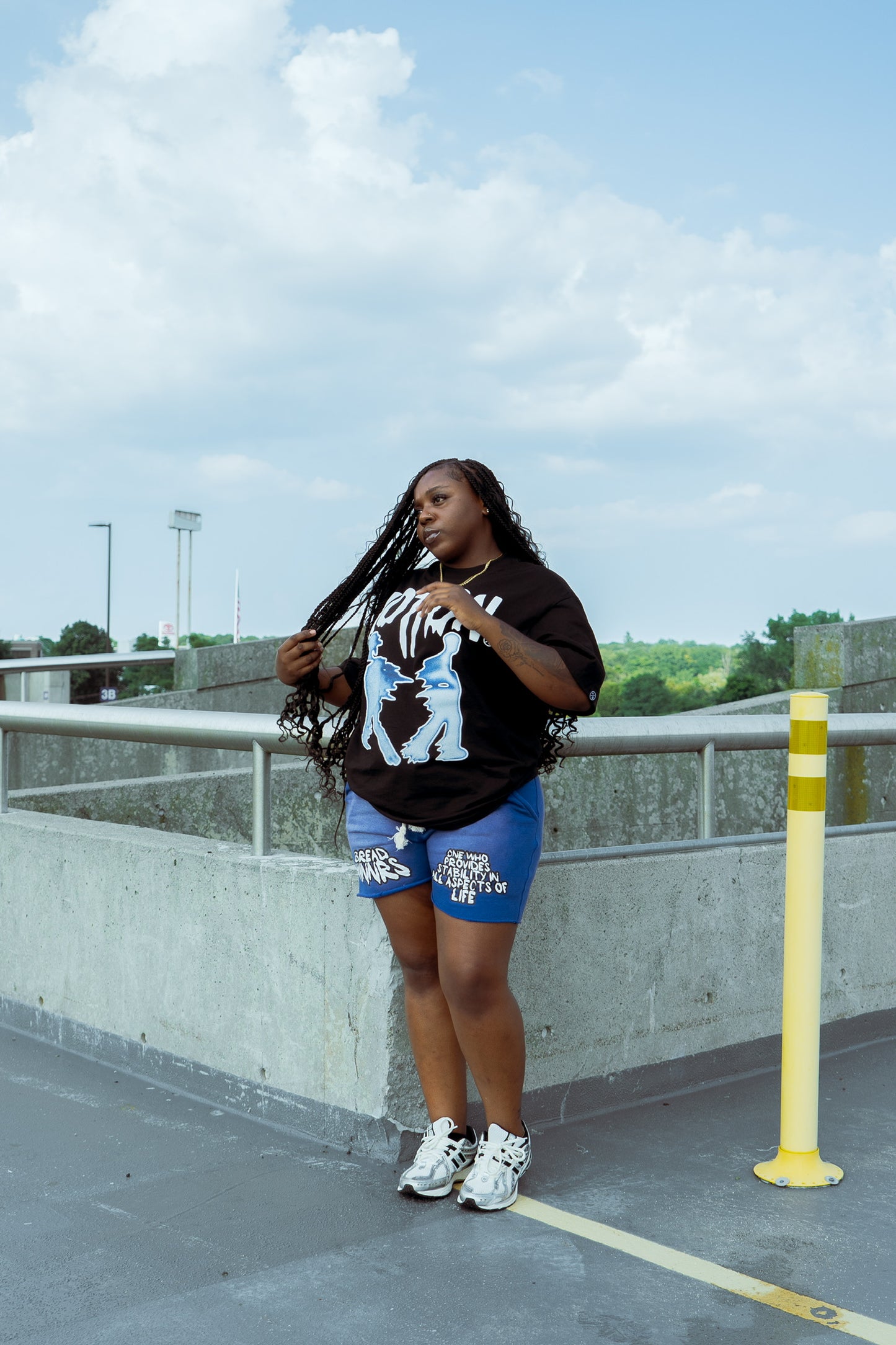 Blue Acid Wash Shorts